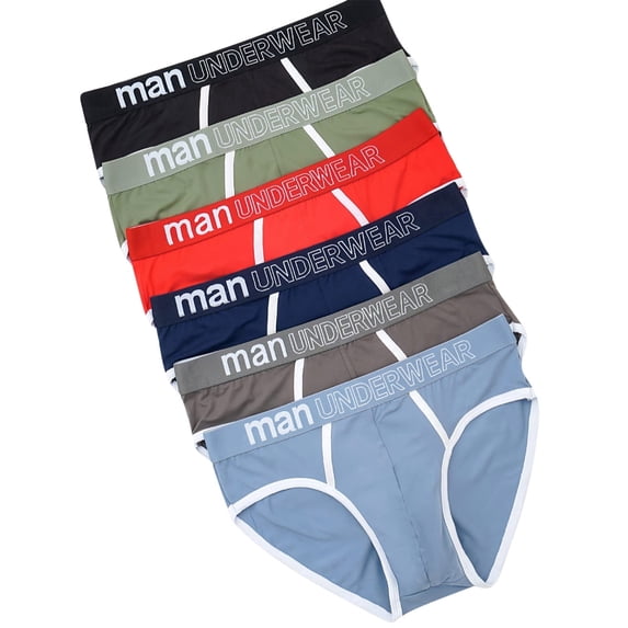 StSilkitty 6 Pack Men's Briefs Underwear Mid Rise Breathable Stretch Underpants Lightweight No Riding Up Bikini Underwear
