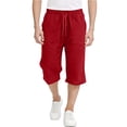 thumbnail image 1 of StSilkitty Athletic Capri Pants for Boys Girls Solid Color High Waist Elastic Drawstring Workout Cropped Pants with Pockets, 1 of 7