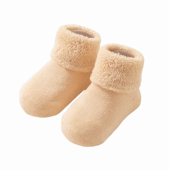 StSilkitty Baby Boys Girls Warm Socks Cotton Thickened Fleece Floor Socks Fall Winter Fuzzy Lightweight Soft Socks