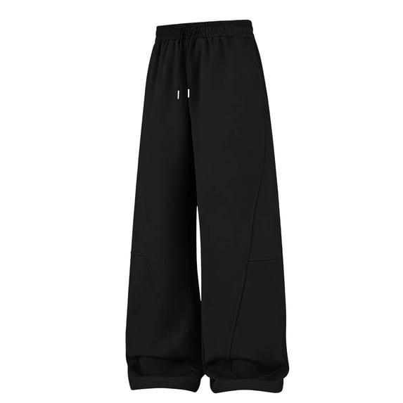 StSilkitty Baggy Sweatpants for Men Elastic Waist Drawstring Workout Pants Wide Leg Sweat Pants with Pockets