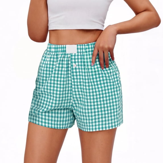StSilkitty Boxer Shorts for Women Summer Casual Wide Leg Pajama Bottoms Lightweight Elastic High Waist Shorts with Pockets