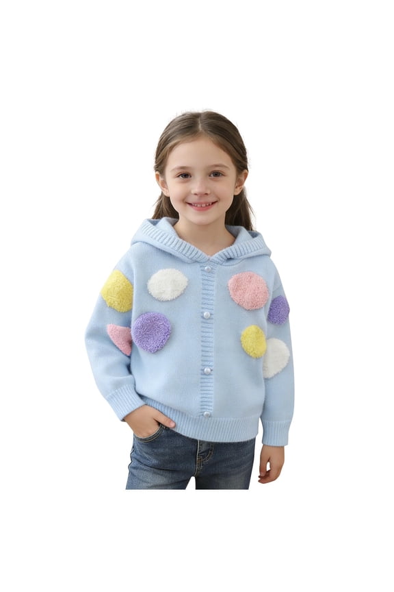 Boys Girls Casual Sweater Embroidery Long Sleeve Hooded Sweaters Lightweight Comfy Fashion Pullover Tops