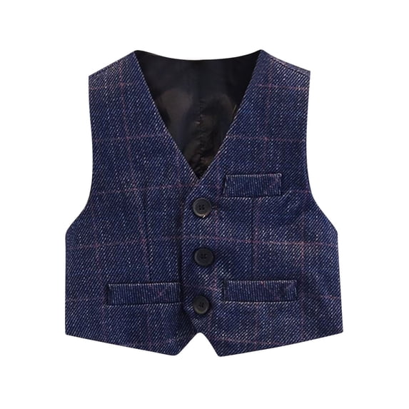 StSilkitty Boys Girls Casual Vest Plaid Sleeveless V Neck Button down Waistcoat Lightweight Soft School Uniform Coat