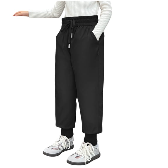 StSilkitty Boys Girls Fleece Sweatpants High Waisted Elastic Drawstring Jogger Trousers Winter Sweat Pants with Pockets