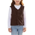 thumbnail image 1 of StSilkitty Boys Girls Fleece Vest Lightweight Sleeveless V Neck Button down Vests Coat Fall Winter Warm Outerwear, 1 of 8