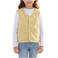 thumbnail image 1 of StSilkitty Boys Girls Fleece Vest Lightweight Sleeveless V Neck Button down Vests Coat Fall Winter Warm Outerwear, 1 of 8