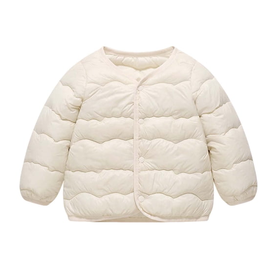 StSilkitty Boys Girls Puffer Jacket Long Sleeve Button down Jacket Coat with Pockets Fall Winter Warm Outerwear