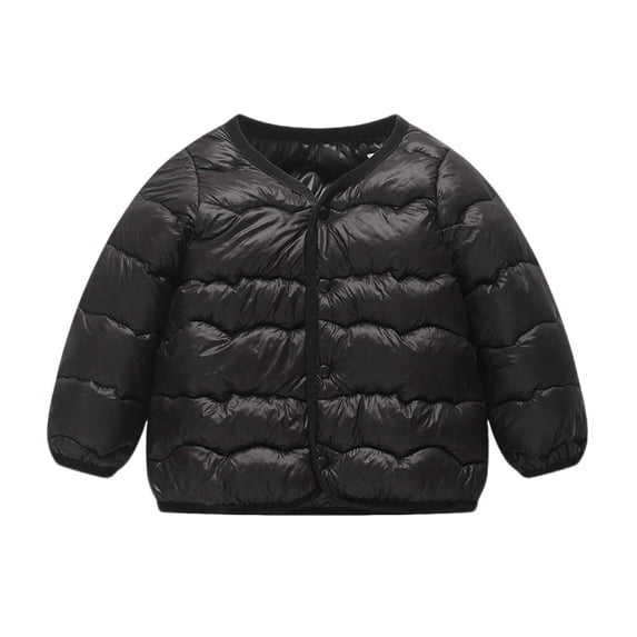 StSilkitty Boys Girls Puffer Jacket Long Sleeve Button down Jacket Coat with Pockets Fall Winter Warm Outerwear