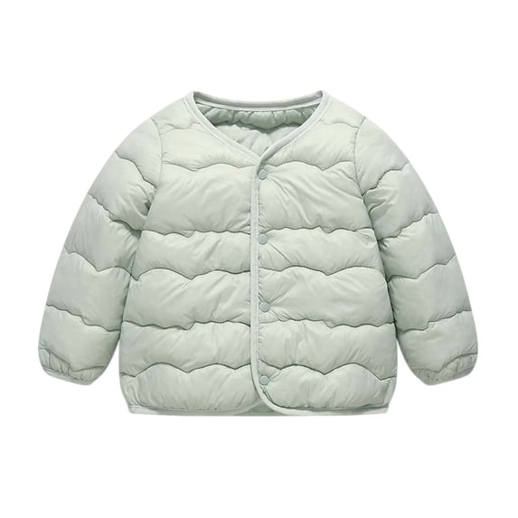 StSilkitty Boys Girls Puffer Jacket Long Sleeve Button down Jacket Coat with Pockets Fall Winter Warm Outerwear
