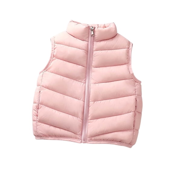 StSilkitty Boys Girls Puffer Jacket Zip up Sleeveless Stand Collar Jacket Coat Fall Winter Warm Outerwear with Pockets