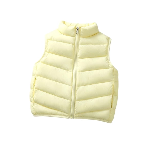 StSilkitty Boys Girls Puffer Jacket Zip up Sleeveless Stand Collar Jacket Coat Fall Winter Warm Outerwear with Pockets