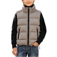 thumbnail image 1 of StSilkitty Boys Girls Puffer Vest Zip up Sleeveless Stand Collar Jacket Coat Fall Winter Warm Outerwear with Pockets, 1 of 9