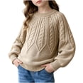 thumbnail image 1 of StSilkitty Boys Girls Pullover Sweaters Long Sleeve Crewneck Cable Knit Sweater Tops Fall Winter Warm Clothes Size 6-12, 1 of 7