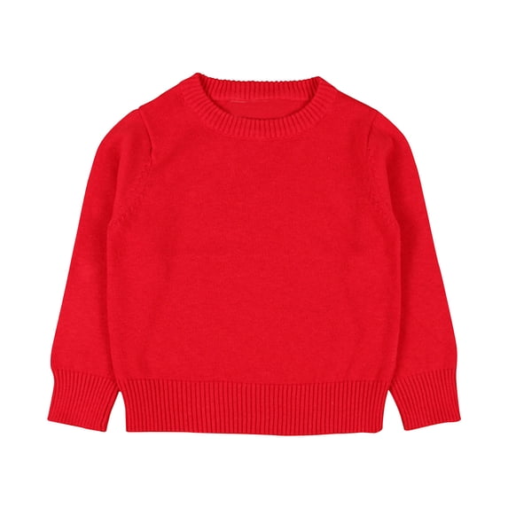 StSilkitty Boys Girls Sweater Long Sleeve Crewneck Knit Sweaters Fall Winter Cotton Solid Color Lightweight Pullover Tops