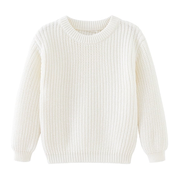StSilkitty Boys Girls Sweater Solid Color Long Sleeve Crewneck Knit Pullover Sweaters Fall Winter Knit Warm Tops