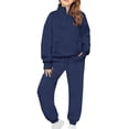 thumbnail image 1 of StSilkitty Boys Girls Sweatsuit 2 Piece Outfits Quarter Zip Long Sleeve Stand Collar Sweatshirts and Sweatpants Sets with Pockets, 1 of 9