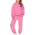 thumbnail image 1 of StSilkitty Boys Girls Sweatsuit 2 Piece Outfits Quarter Zip Long Sleeve Stand Collar Sweatshirts and Sweatpants Sets with Pockets, 1 of 9
