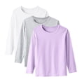 thumbnail image 1 of StSilkitty Boys Girls T-Shirts Long Sleeve Round Neck Pullover Tees Tops Solid Color Lightweight Basic Blouses 3 Pack, 1 of 9