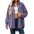 thumbnail image 1 of StSilkitty Button down Shirt Jacket for Women Long Sleeve Collared Shacket Coat with Pockets Fall Winter Outerwear, 1 of 6