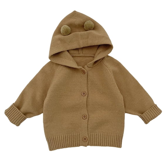 StSilkitty Cardigan Sweater for Baby Boys Girls Long Sleeve Button down Knitted Hooded Cardigans Fall Winter Warm Clothes