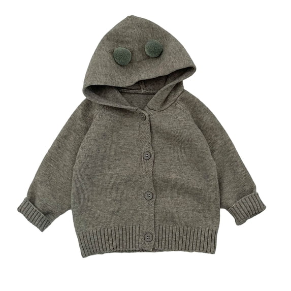 StSilkitty Cardigan Sweater for Baby Boys Girls Long Sleeve Button down Knitted Hooded Cardigans Fall Winter Warm Clothes