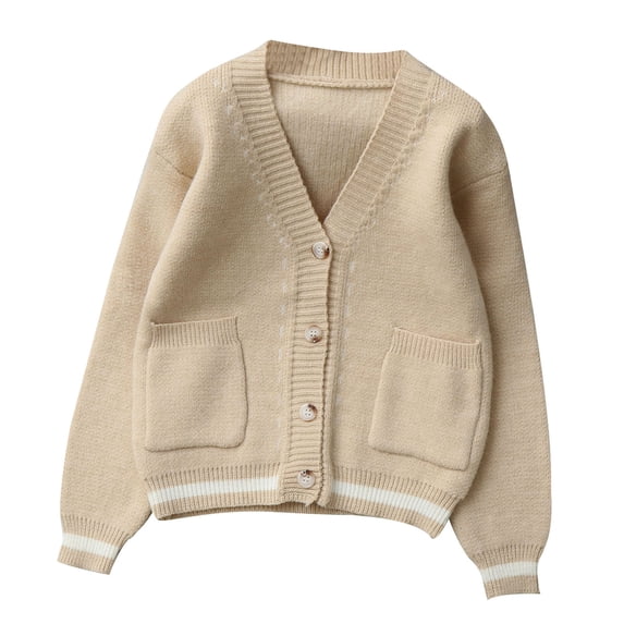 StSilkitty Cardigan Sweater for Boys Girls Long Sleeve V Neck Button down Cardigans Fall Winter Tops with Pockets