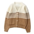 thumbnail image 1 of StSilkitty Cardigan Sweater for Boys Girls Striped Long Sleeve V Neck Button down Cardigans Fall Winter Tops with Pockets, 1 of 9