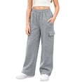 thumbnail image 1 of StSilkitty Cargo Pants for Boys Girls Elastic Waist Straight Leg Sweatpants Athletic Running Hiking Sweat Pants with Pockets, 1 of 8