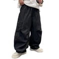 thumbnail image 1 of StSilkitty Cargo Pants for Boys Girls Elastic Waist Wide Leg Hiking Pants with Pockets Athletic Running Sweatpants, 1 of 6