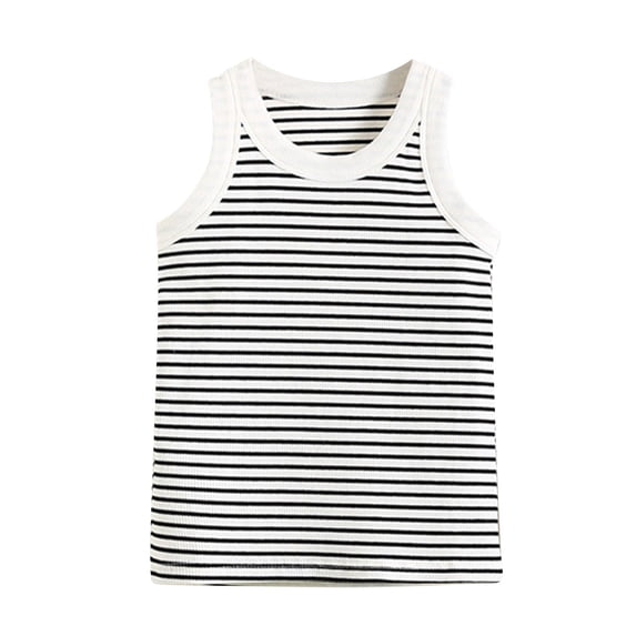 StSilkitty Casual Striped Tank Tops for Boys Girls Cotton Sleeveless Crewneck Shirts Lightweight Soft Comfy Tops