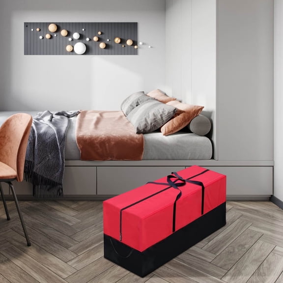 StSilkitty Christmas Tree Storage Bag,Large-capacity Quilt Clothes Storage Bags,Reinforced Handles & Zipper,Red