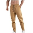 thumbnail image 1 of StSilkitty Cotton Joggers Sweatpants for Mens Solid Color Elastic Waist Drawstring Athletic Pants Running Workout Trousers, 1 of 3
