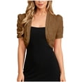 thumbnail image 1 of StSilkitty Cropped Casual Cardigan for Womens Solid Color Open Front Eyelet Bolero Cardigans Lightweight Fashion Tops, 1 of 4