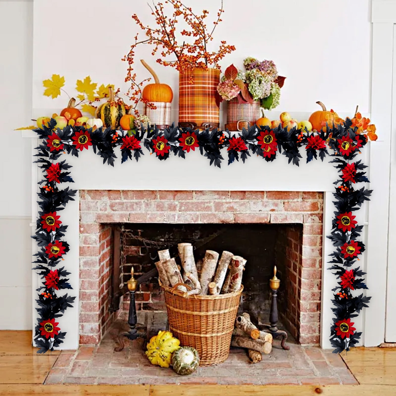 StSilkitty Fall Maple Leaf Rattan Decoration for Home Office and Garden ...