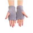 thumbnail image 1 of StSilkitty Fingerless Gloves for Women Winter Warm Half Finger Fuzzy Thermal Mittens Biking Running Gloves, 1 of 4