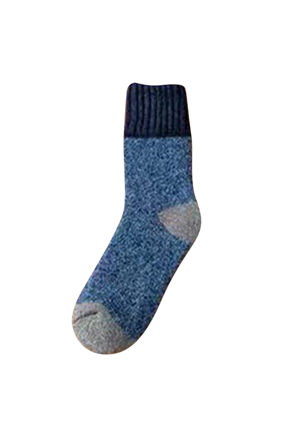 Fuzzy Calf Slipper Socks for Men Women Color Block Warm Thermal Mid Crew Socks Fall Winter Thick Socks