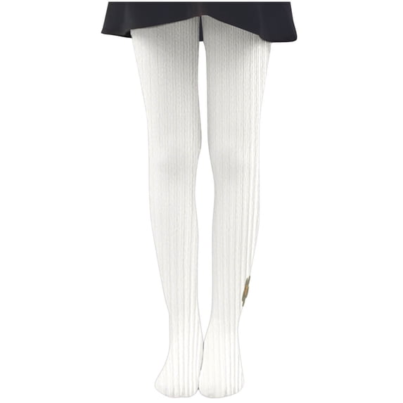 StSilkitty Girl's Cotton Footed Tights Ribbed Dance Long Stockings Stretch Breathable School Uniform Leggings