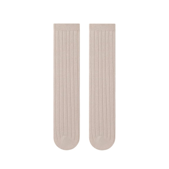 StSilkitty Girl's Cotton Knee High Socks Solid Color Ribbed Socks Lightweight Soft School Uniform Socks Size 3-12