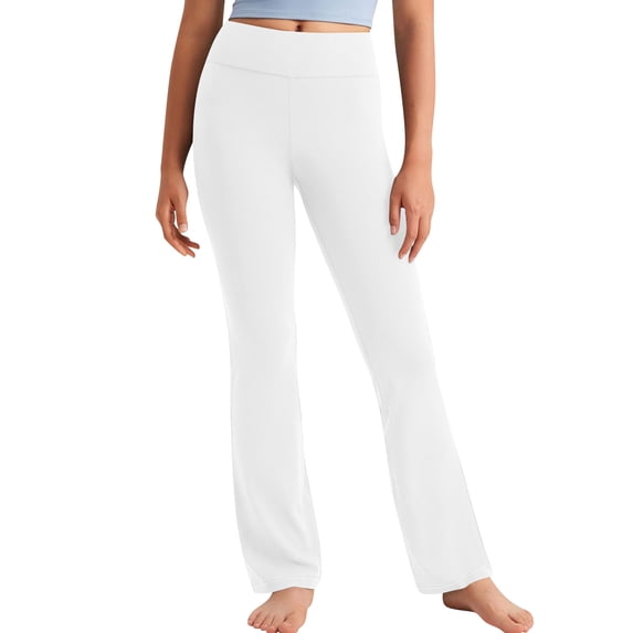 StSilkitty Girls Athletic Leggings High Waist Stretch Yoga Pants Solid Color Lightweight Dance Running Trousers