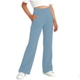 thumbnail image 1 of StSilkitty Girls Athletic Leggings Solid Color High Waist Elastic Stretch Yoga Pants Dance Running Trousers with Pockets, 1 of 8