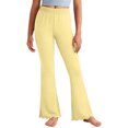 thumbnail image 1 of StSilkitty Girls Cotton Flare Leggings Solid Color High Waist Elastic Stretch Yoga Pants Lightweight Soft Bell Bottom Trousers, 1 of 9