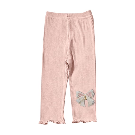 StSilkitty Girls Ruffle Capris Leggings Elastic Waist Stretch Capri Pants Solid Color Breathable Under Dress Cropped Pants