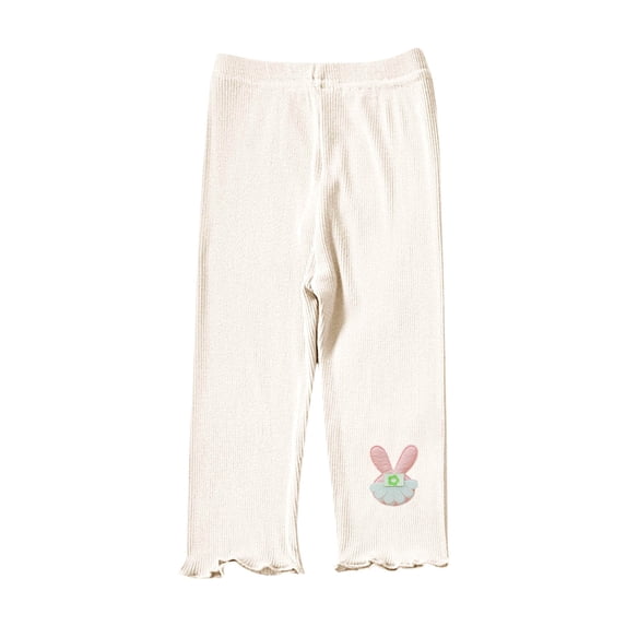 StSilkitty Girls Ruffle Capris Leggings Elastic Waist Stretch Capri Pants Solid Color Breathable Under Dress Cropped Pants