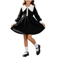 thumbnail image 1 of StSilkitty Girls Sweater Dress Long Sleeve Collared Bowknot A-Line Midi Dresses Fall Lightweight Casual Outfits, 1 of 9