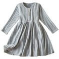 thumbnail image 1 of StSilkitty Girls Sweater Dress Long Sleeve Crew Neck Button A-Line Knit Dresses Fall Solid Color Lightweight Outfits, 1 of 9
