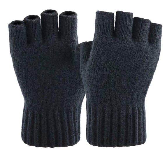 StSilkitty Half Finger Knit Gloves for Men Women Fleece Driving Hiking Running Fingerless Gloves Lightweight Soft Warm Gloves