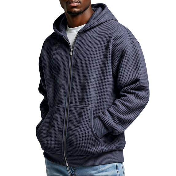 StSilkitty Hooded Jacket for Men Long Sleeve Full Zip Hoodies Sweatshirt Fall Winter Casual Outerwear with Pockets