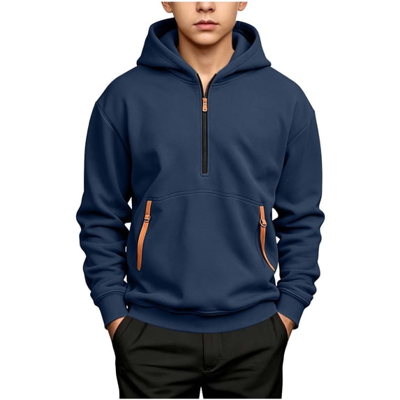 StSilkitty Hooded Sweatshirts for Kids Oversized Half Zip Long Sleeve Hoodies Fall Winter Fashion Warm Pullover Tops with Pockets