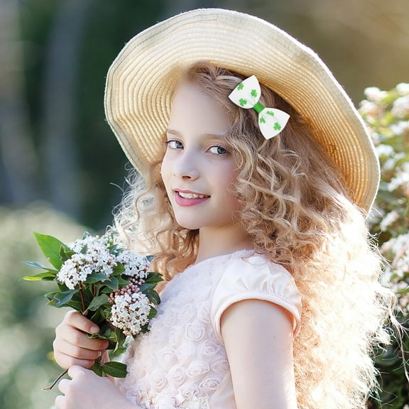 StSilkitty Irish Festival Hair Clips Bow Hair Clips St. Patrick's Day Hair Accessories Children's Hair Clips Holiday