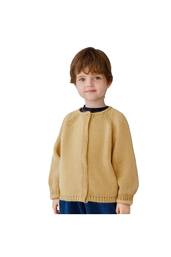 Kids Cardigan Sweater Boys Girls Long Sleeve Crew Neck Button down Cardigans Fall Winter Solid Color Soft Tops